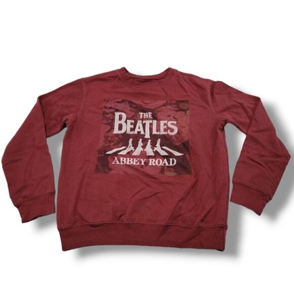 The Beatles Sweatshirt Size Small SM The Beatles Abbey Road Graphic Print Floral - Picture 1 of 5